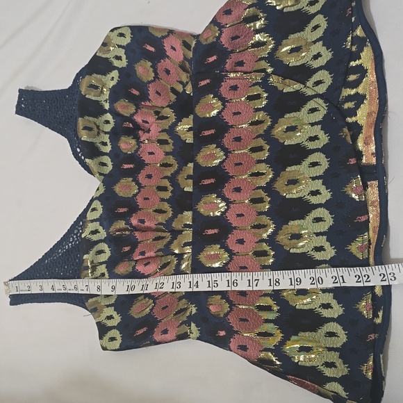“HD IN PARIS” ANTHROPOLOGIE Metallic Jacquard Top 4 - Picture 6 of 9